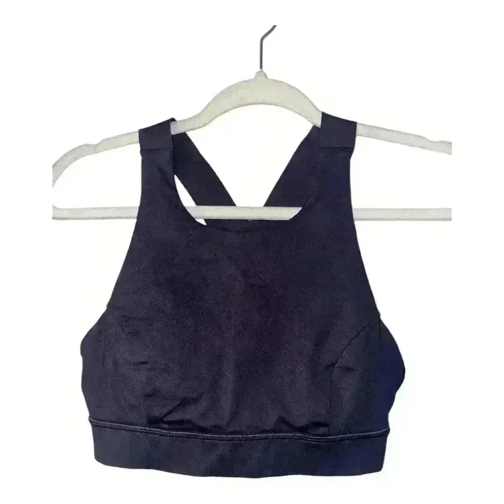 Lululemon Fast And Free Black Grape Bra,‎ Size 6